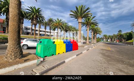 Swakopmund Municipal waste recycling containers Stock Photo