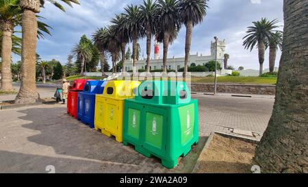 Swakopmund Municipal waste recycling containers Stock Photo