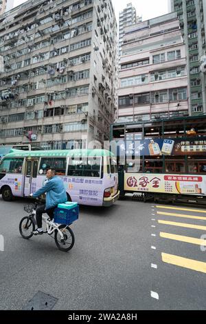 Des Voeux Road West, Sai Wan, Hong Kong Stock Photo