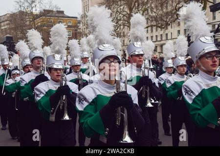 London, UK. 1st January 2024. Participants in London's New Year's Day Parade 2024 pass through Whitehall. Credit: Vuk Valcic/Alamy Live News Stock Photo