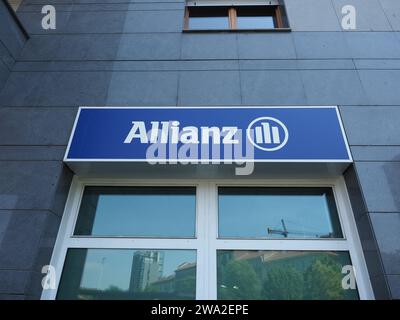 TURIN, ITALY - CIRCA MAY 2022: Allianz Storefront Sign Stock Photo