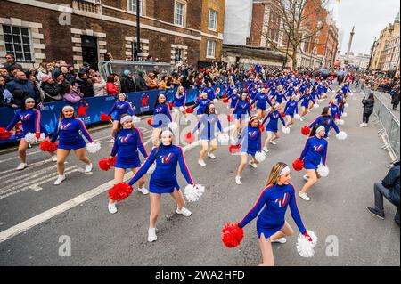 London, UK. 1st Jan, 2024. The London New Year's Day Parade marks the start of the New Year, 2024. Credit: Guy Bell/Alamy Live News Stock Photo