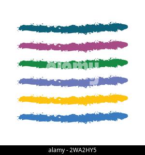 Colorful watercolor splashes. Colorful vector watercolor brush strokes. Rainbow colors watercolor paint. Highlight brush strokes Stock Vector
