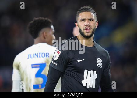 Leeds, UK. 01st Jan, 2024. Tyler Roberts of Birmingham City during the Sky Bet Championship match Leeds United vs Birmingham City at Elland Road, Leeds, United Kingdom, 1st January 2024 (Photo by James Heaton/News Images) in Leeds, United Kingdom on 1/1/2024. (Photo by James Heaton/News Images/Sipa USA) Credit: Sipa USA/Alamy Live News Stock Photo