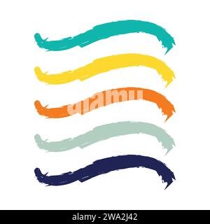 Colorful watercolor splashes. Colorful vector watercolor brush strokes. Rainbow colors watercolor paint. Highlight brush strokes Stock Vector