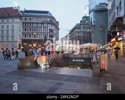 VIENNA, AUSTRIA - CIRCA AUGUST 2022: People In Stephansplatz Translation St Stephen Cathedral Square Stock Photo