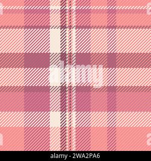 Layout fabric texture check, floor pattern seamless plaid. 60s background textile vector tartan in red and light colors. Stock Vector