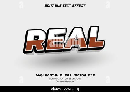 Real banner text style effect 3d editable vector design Stock Vector