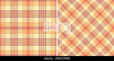 Texture vector tartan of plaid seamless background with a textile check fabric pattern set in rainbow colors. Stock Vector