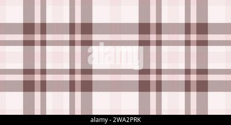 Multicolor plaid fabric tartan, customized textile check pattern. Designer vector background texture seamless in sea shell and pastel color. Stock Vector