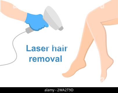 Laser hair removal. Leg hair removal Stock Vector