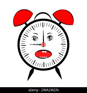 Alarm clock on white background Stock Vector