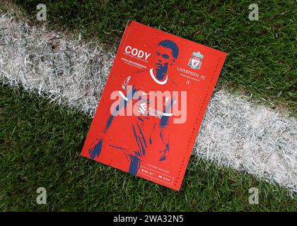 Liverpool, UK. 1st Jan, 2024. Matchday programme shown before the Premier League match at Anfield, Liverpool. Picture credit should read: Gary Oakley/Sportimage Credit: Sportimage Ltd/Alamy Live News Stock Photo