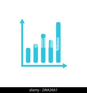 Growth statistics chart bar. Report graph Symbol. Economic diagram. From blue icon set. Stock Vector