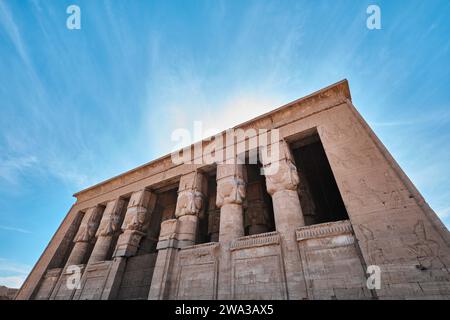 Qena, Egypt - December 27 2023: Dendera temple or Temple of Hathor Egypt. Dendera Temple complex, one of the best-preserved temple Stock Photo