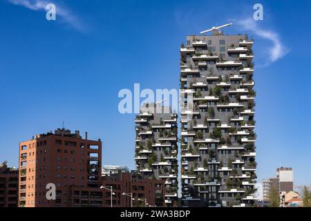 Bosco Verticale buildings located in the Porta Nuova complex, Milan, Italy Stock Photo