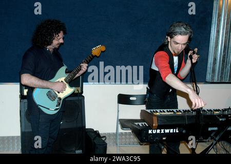 Milan Italy 2003-04-07: Morgan, Marco Castoldi, Italian singer, during rehearsals for the concert Stock Photo