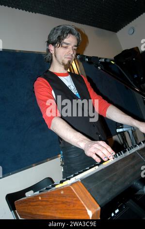 Milan Italy 2003-04-07: Morgan, Marco Castoldi, Italian singer, during rehearsals for the concert Stock Photo