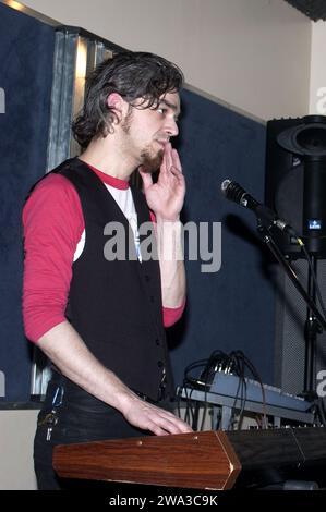 Milan Italy 2003-04-07: Morgan, Marco Castoldi, Italian singer, during rehearsals for the concert Stock Photo