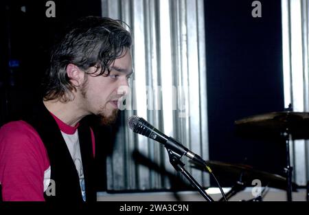 Milan Italy 2003-04-07: Morgan, Marco Castoldi, Italian singer, during rehearsals for the concert Stock Photo