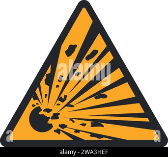 WARNING PICTOGRAM, EXPLOSIVE MATERIALS ISO 7010 - W002 Stock Vector