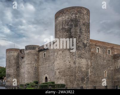 The medieval building named Castello Ursino in Catania, Sicily, Italya Stock Photo