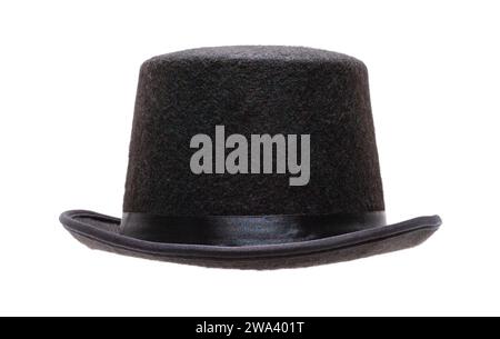 Front View of a Black Bowler Hat Cut Out on White. Stock Photo