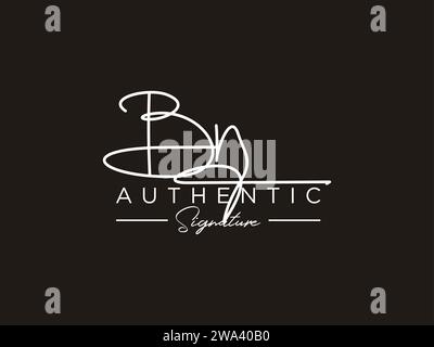 BN Signature Logo Template Vector. Stock Vector