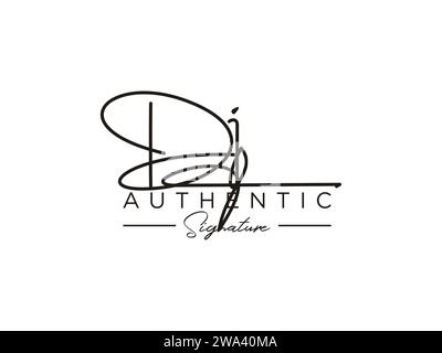 DJ Signature Logo Template Vector. Stock Vector