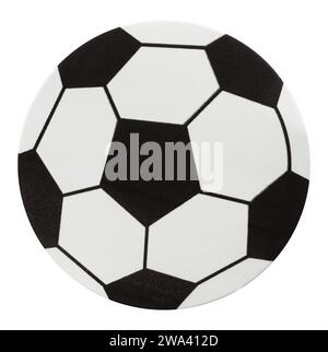 Foam Soccer Ball Sticker Cut Out on White. Stock Photo