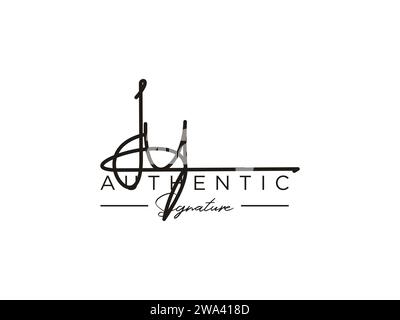 JU Signature Logo Template Vector. Stock Vector