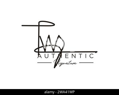 TW Signature Logo Template Vector. Stock Vector