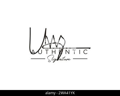 UW Signature Logo Template Vector. Stock Vector