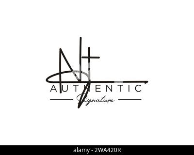 NT Signature Logo Template Vector. Stock Vector