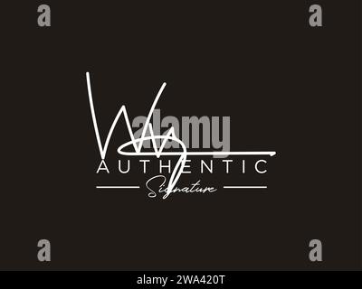 WV Signature Logo Template Vector. Stock Vector