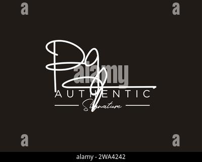 PG Signature Logo Template Vector. Stock Vector