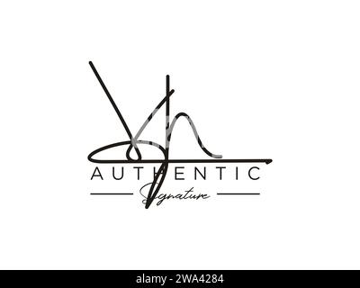 VH Signature Logo Template Vector. Stock Vector