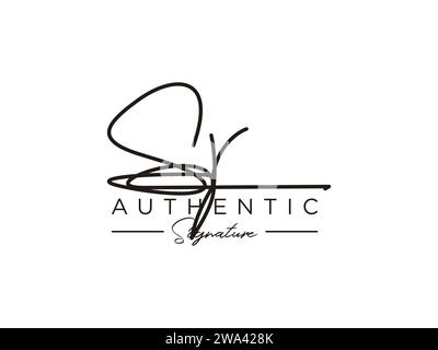 SR Signature Logo Template Vector. Stock Vector