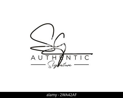 SC Signature Logo Template Vector. Stock Vector