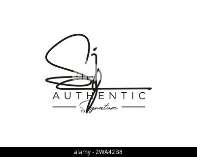 SJ Signature Logo Template Vector. Stock Vector