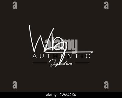 WB Signature Logo Template Vector. Stock Vector