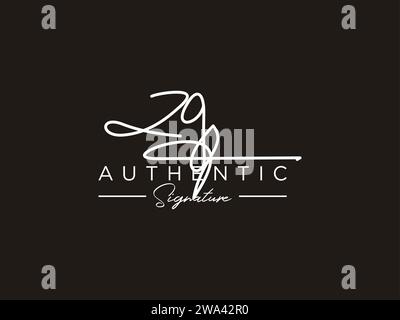 ZG Signature Logo Template Vector. Stock Vector