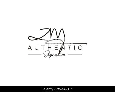 ZM Signature Logo Template Vector. Stock Vector