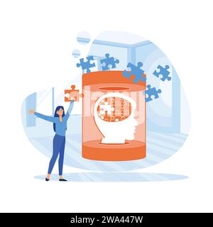 Psychotherapy practice. Woman psychologist bconsulting patient. Siety psychiatry concept vector illustration. flat vector modern illustration Stock Vector