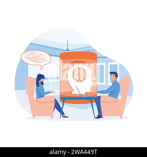 Psychology, psychotherapy and psychiatry counseling concept. flat vector modern illustration Stock Vector