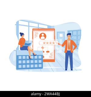 Competitor analysis online service or platform. Market research and business strategy development. flat vector modern illustration Stock Vector