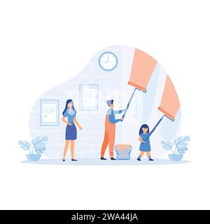 Home repair services, professional workers flat cartoon people. flat vector modern illustration Stock Vector