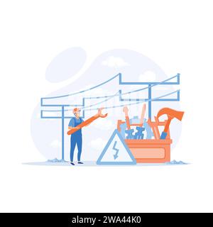 Home maintenance and improvement metaphors. Plumbing services, electrician, apartment painting.flat vector modern illustration Stock Vector