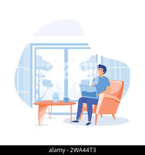 Hotel services. business lobby, work trip, check-in at the reception. flat vector modern illustration Stock Vector