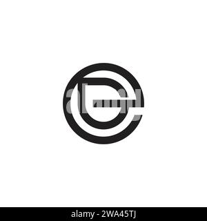 letter eg overlapping line circle  logo vector Stock Vector